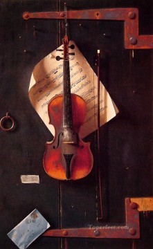  Harnett Oil Painting - The Old Violin Irish William Harnett